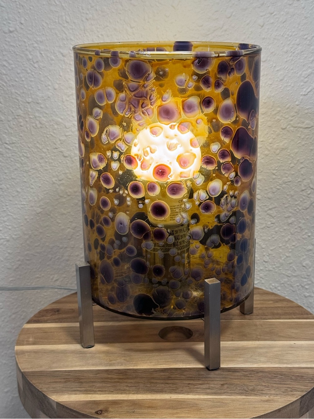 Mini Glass Accent & Table Lamp Tortoise Shell ~9.75" Ravenna Home EUC - Picture 8 of 10